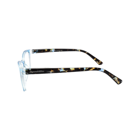 SHINY CRYSTAL BLUE FRAME WITH DEMI PATTERN ON TEMPLES