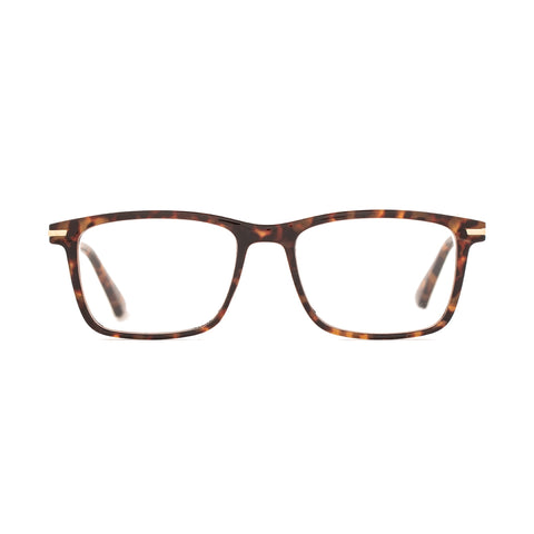 SHINY TORTOISE READER WITH GOLD METAL DETAIL