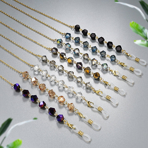 AMBER CRYSTAL STONE GLASSES CHAIN