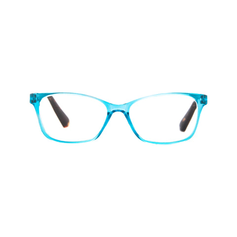 SHINY CRYSTAL BLUE FRAME WITH DEMI PATTERN ON TEMPLES