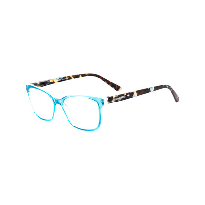 SHINY CRYSTAL BLUE FRAME WITH DEMI PATTERN ON TEMPLES