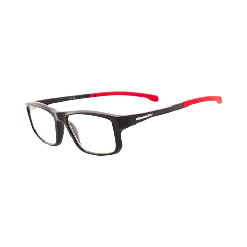 BLACK SPORT READER WITH RED RUBBER TIPS