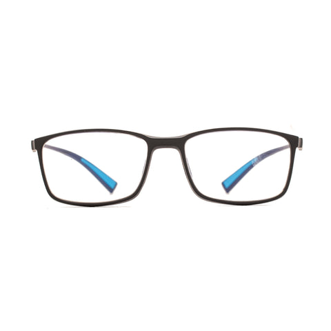 MATT BLACK READER WITH BLUE RUBBER