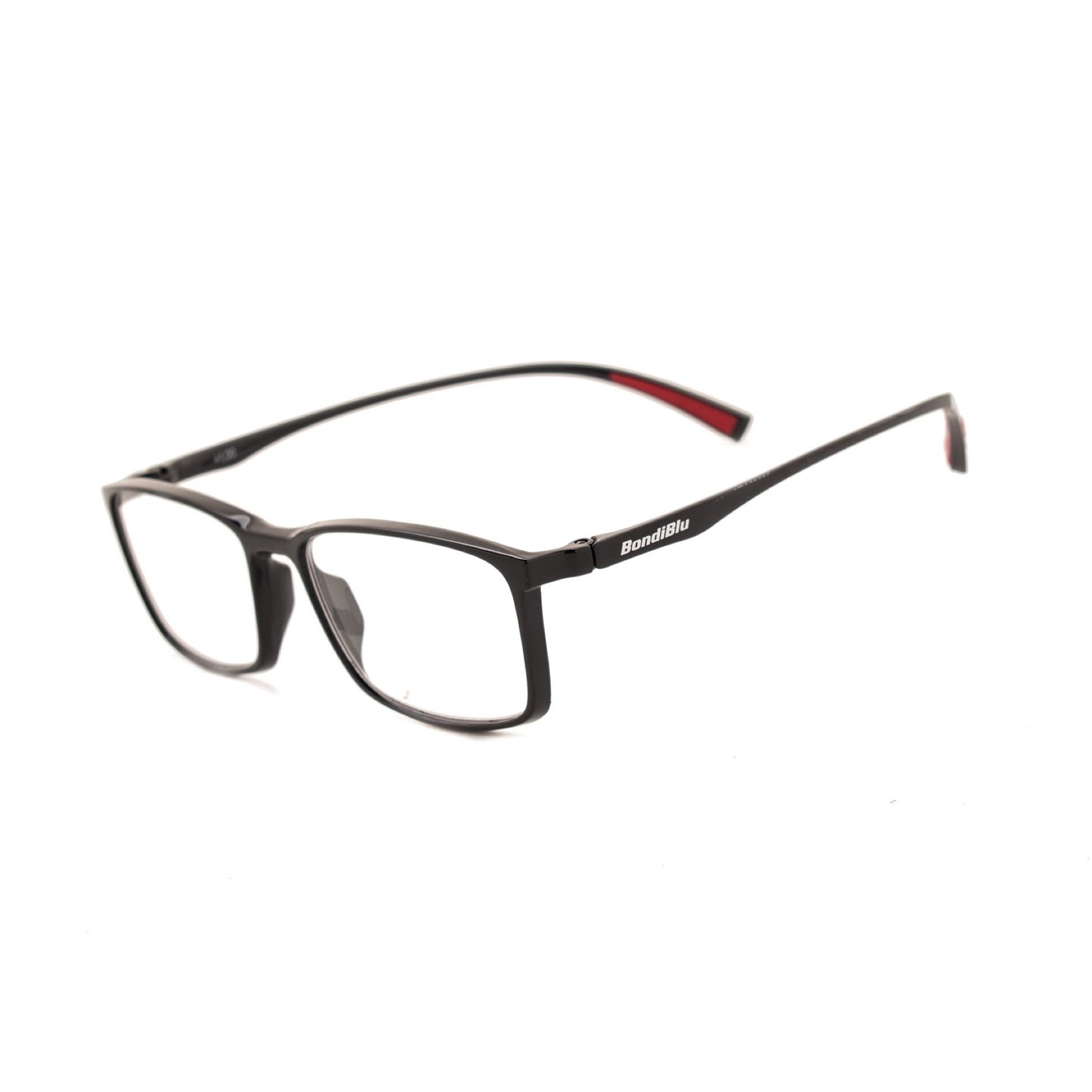MATT BLACK READER WITH RED RUBBER READER