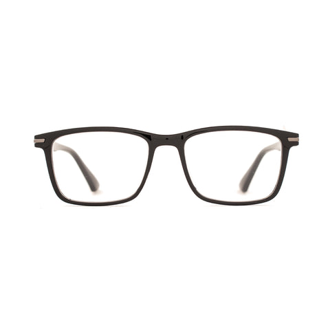 SHINY BLACK READER WITH GUN-METAL DETAIL