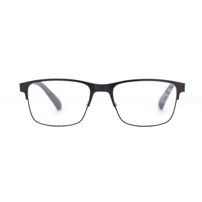 BLACK HALF-RIM WITH GREY RUBBER READER