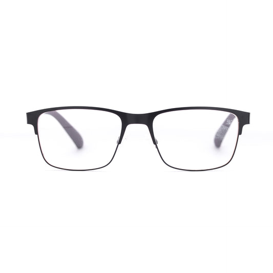 BLACK HALF-RIM WITH GREY RUBBER READER