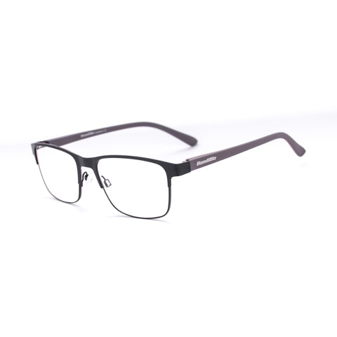 BLACK HALF-RIM WITH GREY RUBBER READER