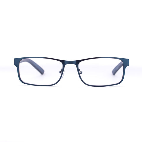 NAVY METAL WITH RUBBER TEMPLES READER