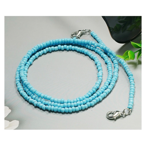 RICE BEADS CHAIN - LIGHT BLUE